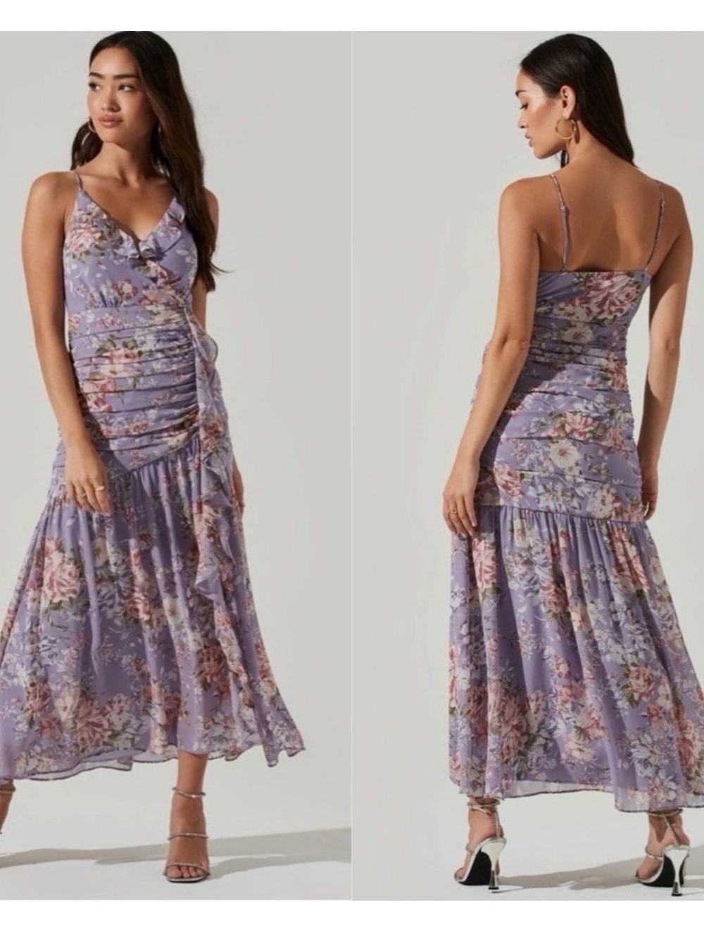ASTR The Label Lilac Floral Maxi Dress